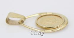 1945 Dos Pesos Gold Coin in 14K Yellow Gold Pendant 2.6 Grams