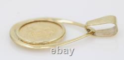 1945 Dos Pesos Gold Coin in 14K Yellow Gold Pendant 2.6 Grams