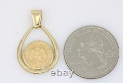 1945 Dos Pesos Gold Coin in 14K Yellow Gold Pendant 2.6 Grams
