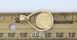 1945 Dos Pesos Gold Coin in 14K Yellow Gold Pendant 2.6 Grams