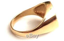 1945 Mexican Dos Pesos Bu Gold Coin In Solid 14k Yellow Gold Mans Ring- 10 Gram