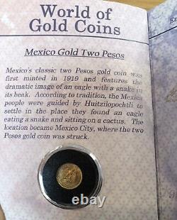 1945 Mexico 2 Pesos World Gold Coin Uncirculated 1.6666 grams passport