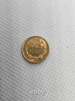 1945 Mexico Dos Pesos 1.66 gram Gold Coin Rare Uncirculated. 900 Fine Gold