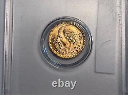 1945 Mexico Gold 2 1/2 Pesos Coin, 2.08 grams, 90% Fine Gold, 0.0603 AGW