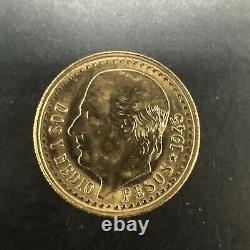 1945 Mexico Gold 2 1/2 Pesos Gold Coin Dos Y Medio. 0603 oz, 2.1 gms