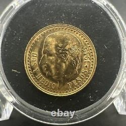 1945 Mexico Gold 2 1/2 Pesos Gold Coin Dos Y Medio. 0603 oz, 2.1 gms