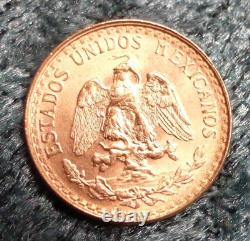 1945 Mo Dos Peso Gold Coin, Mexican 90% Fine Gold 2-Peso Coin, Snake, Cactus