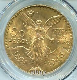 1946 MEXICO 50 PESOS 1.2 Oz. 37.5 Grams GOLD PCGS MS65 MS-65 Beautiful GEM