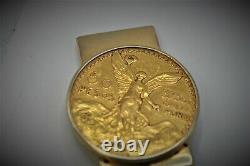 1947 Mexican 50 Pesos Gold Coin + Solid 14K Money Clip Total Weight 69.15 grams