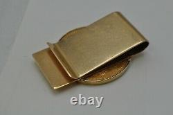1947 Mexican 50 Pesos Gold Coin + Solid 14K Money Clip Total Weight 69.15 grams