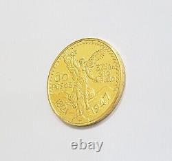 1947 Mexican Centenario 50 Gold Pesos Copy Coin Solid 14k Yellow Gold REAL 14KT