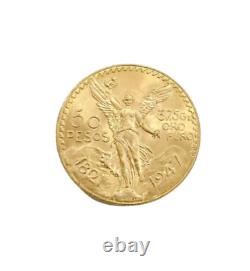 1947 Mexican Centenaro 50 Gold Pesos Coin Solid 22k Yellow Gold, Oro Centenario