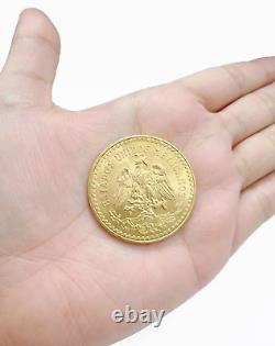 1947 Mexican Centenaro 50 Gold Pesos Coin Solid 22k Yellow Gold, Oro Centenario