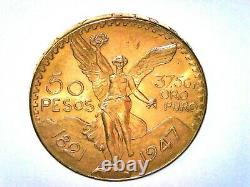 1947 Mexico 50 Pesos Libertad Gold Coin 1.2057 Ounces 37.5 Grams Of Pure Gold