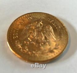 1947 Mexico Gold 50 Pesos BU 1.2 Oz 37.5 Grams GOLD Bullion Coin