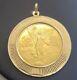 1947 Mexico Gold 50 Pesos Coin In 18k Bezel Pendant Jewelry Necklace 53 Grams
