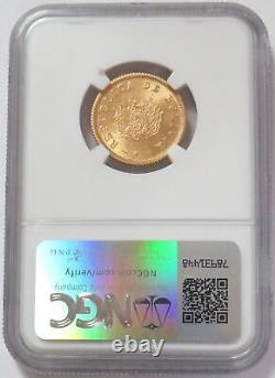 1952 Gold Bolivia 7 Gramos (10 Bolivianos) Revolution Coin Ngc Mint State 63