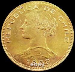 1952 Gold Chile 100 Pesos 20.339 Grams Coin Santiago Mint