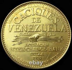 1955 Gold Venezuela 22.2 Gram Naiguata 60 Bolivares Caciques Coin