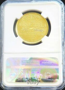 1955 Gold Venezuela 22.2 Gram Naiguata 60 Bolivares Caciques Coin Ngc Ms 65