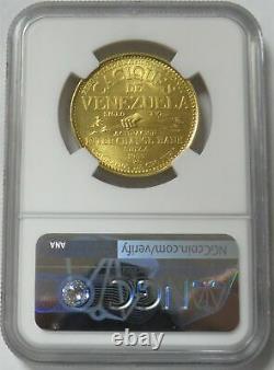 1955 Gold Venezuela 22.2 Gram Yaracuy 60 Bolivares Caciques Coin Ngc Ms 65