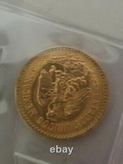 1955 M Cinco Pesos Mexico Gold Coin Estados Unidos Mexicanos 4.2 Grams