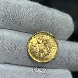 1955 M Cinco Pesos Solid Gold Coin Eagle Back Rare Coin 4.2 Grams Gift