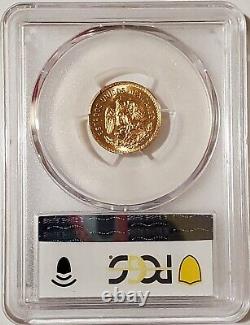 1955-Mo 4.17 Grams GOLD Mexican 5 PESOS KM-464 PCGS MS65 Gold Shield Coin