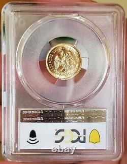 1955-Mo 4.17 Grams GOLD Mexican 5 PESOS KM-464 PCGS MS65 Gold Shield Coin