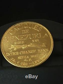 1957 Venezuela 20 Bolivars Indian Chief, Paramaconi 6gram 90% Gold Coin