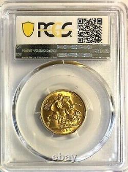 1958 Gold Sovereign Coin, PCGS High Graded MS65+ 7.98 Grams Of 22 Carat Gold