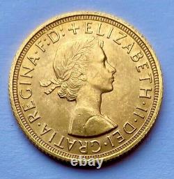1958 Gold Sovereign, Uncirculated & Lustrous Coin. 7.98 Grams Of 22 Carat Gold