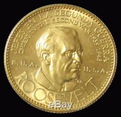 1958 Gold Venezuela Roosevelt 22.2 Gram Chiefs World War II Mint State