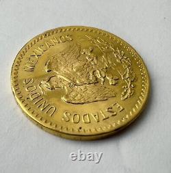 1959 Estados Unidos Diez Pesos Mexico 10 Pesos Gold Coin Excellent Condition