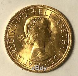 1959 Gold Sovereign Coin, Lustrous Full Sovereign. 7.98 Grams of 22 Carat Gold