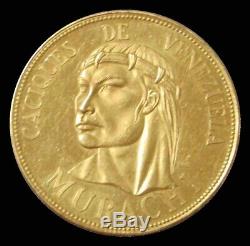 1960 Gold Caciques Murachi Indians Of Venezuela 20 Grams Large 37mm Au