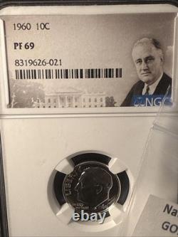 1960 Roosevelt Dime PF69 And 1/2 Gram Of Natural Gold Nuggets