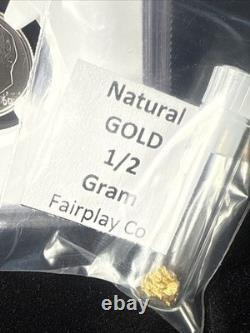 1960 Roosevelt Dime PF69 And 1/2 Gram Of Natural Gold Nuggets