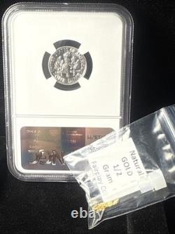 1960 Roosevelt Dime PF69 And 1/2 Gram Of Natural Gold Nuggets