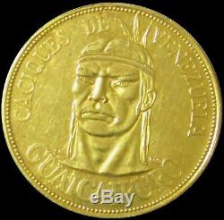 1961 Guaicaipuro Gold Caciques Indians Of Venezuela Coin Large 20 Gram 37mm