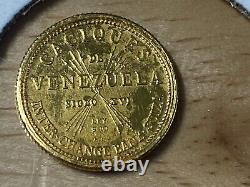 1962 Caciques de Venezuela 5 Bolivares Gold Coin RARE Chief Mara Maracaibo