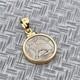 1962 Irish 3 Pence Hare Coin 18k Yellow Gold Pendant, 1.25 Grams Gold Weight