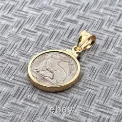 1962 Irish 3 Pence Hare Coin 18k Yellow Gold Pendant, 1.25 Grams Gold Weight