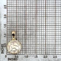 1962 Irish 3 Pence Hare Coin 18k Yellow Gold Pendant, 1.25 Grams Gold Weight