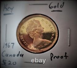 1967 $20 Dollar Gold Coin Queen Elizabeth Ii. 900 Fine 18.27 Gram