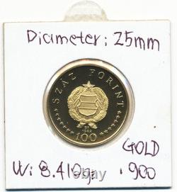 1968 Hungary Semmelweis Ignac 100 Forint Proof Gold Coin- 8.41 grams (. 900)