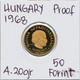 1968 Hungary Semmelweis Ignac 50 Forint Proof Gold Coin- 4.20 Grams (. 900)