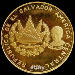 1971 Gold El Salvador 23.6 Grams Proof 200 Colones Only 2,245 Minted Boxed #2106