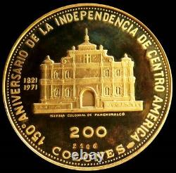 1971 Gold El Salvador 23.6 Grams Proof 200 Colones Only 2,245 Minted Boxed #2106