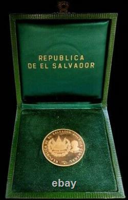 1971 Gold El Salvador 23.6 Grams Proof 200 Colones Only 2,245 Minted Boxed #2106